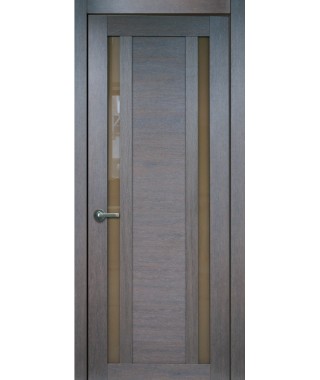 Дверь с ПВХ покрытием 15К (Филадельфия Дуб Шоколад, Стекло Бронза)