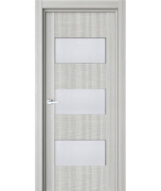 Дверь с ПВХ покрытием 84К 3D (Дуб Грей, Стекло Матовое)