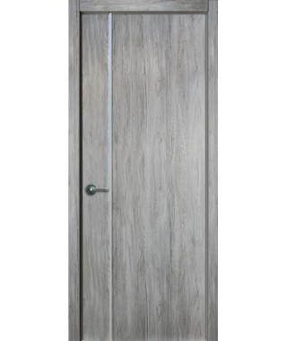Дверь с ПВХ покрытием Оскар ДО (Сандал серый, Белый триплекс)