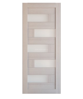 Дверь из экошпона Домино Капучино (белое стекло)